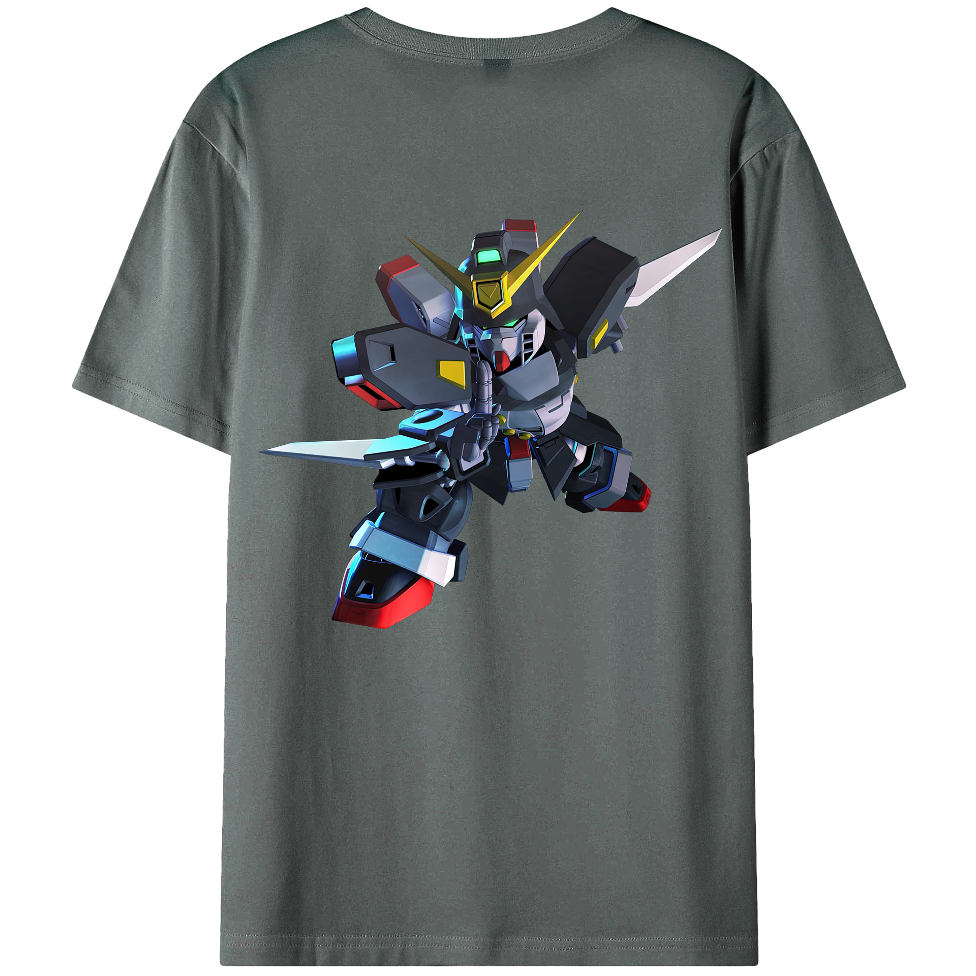（画像用） 機動戦士ガンダム Mobile Suit Gundam 綿100％ メンズ半袖Tシャツ（バックプリント） 通気性